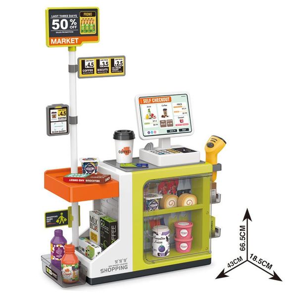 Bộ đồ chơi quầy siêu thị Mini Market – Bé đi chợ mua sắm và thanh toán nhập vai (46 chi tiết)