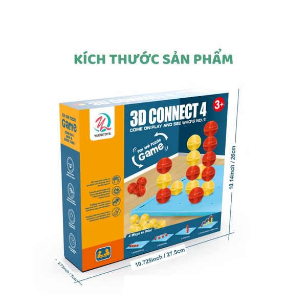 Trò chơi chiến thuật 3D Connect 4 – Bốn hàng thẳng 3D – Đồ chơi tư duy cho bé