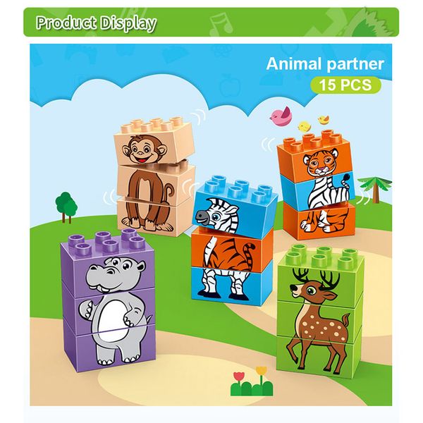 Đồ chơi lắp ráp động vật chủ đề sở thú cho bé BanBao 9003 (15 chi tiết)