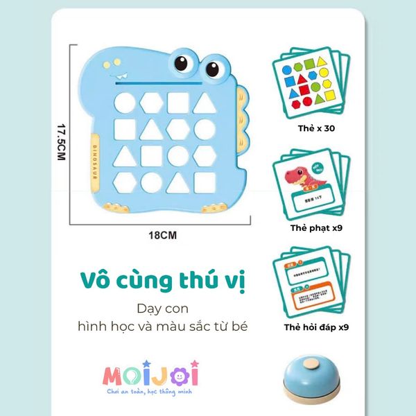 Bảng xếp hình thông minh rèn tư duy – Nhận biết hình khối, màu sắc cho bé