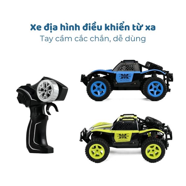 Xe địa hình điều khiển từ xa  STORM RC – tay điều khiển, bánh chống trượt, địa hình mạnh mẽ, sạc USB