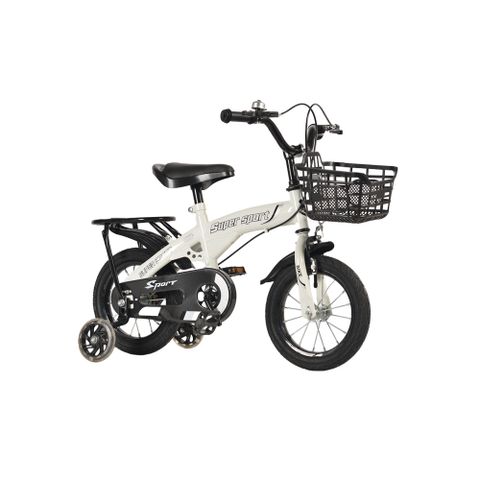 Xe đạp trẻ em 16 inch - bánh phụ, giỏ trước, khung thép chắc chắn