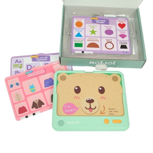 Moijoi Máy Đọc Thẻ Thông Minh Moijoi - Máy Flashcard Song Ngữ Anh Việt Kết Hợp Thẻ Nhiều Chủ Đề, Thiết Bị Học Tập Đa Chủ Đề & Phát Âm Chuẩn Ngôn Ngữ