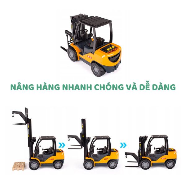 mô hình Xe nâng hàng tỉ lệ 1:14 – rèn luyện tư duy kỹ thuật & vận hành thực tế cho bé