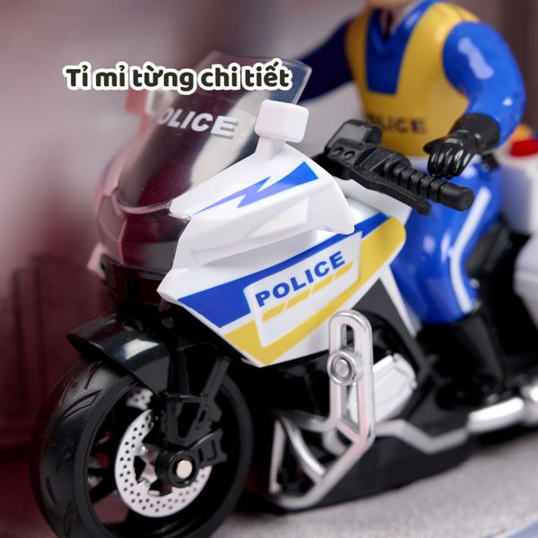 Mô hình xe mô tô cảnh sát City Series – xe mô tô tuần tra có đèn & âm thanh