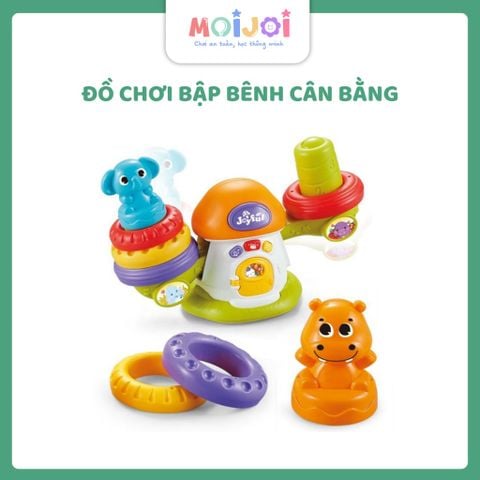 Bộ đồ chơi bập bênh cân bằng, đồ chơi xoay vòng nhiều tính năng cho bé