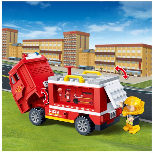 Đồ chơi lắp ráp Xe cứu hỏa BanBao 7116 – Bộ xe cứu hỏa cho bé, 112 chi tiết