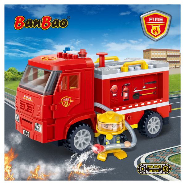 Đồ chơi lắp ráp Xe cứu hỏa BanBao 7116 – Bộ xe cứu hỏa cho bé, 112 chi tiết