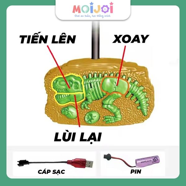 Khủng long điều khiển từ xa RC dinosaur – mô hình T-Rex phát sáng, xoay 360 độ