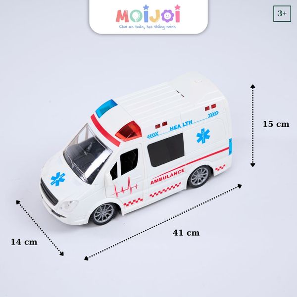 Đồ chơi xe cứu thương điều khiển từ xa – Mô hình xe cứu thương sáng đèn, mở cửa, có nhạc (41 cm)