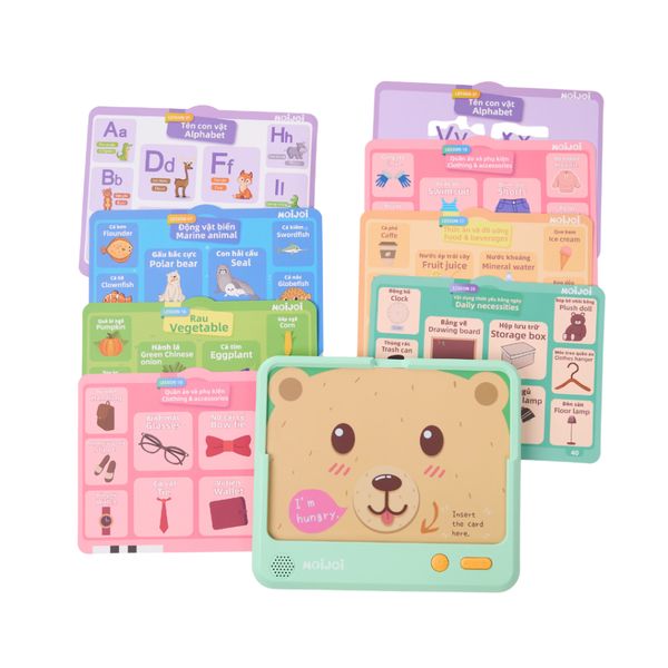 Moijoi Máy Đọc Thẻ Thông Minh Moijoi - Máy Flashcard Song Ngữ Anh Việt Kết Hợp Thẻ Nhiều Chủ Đề, Thiết Bị Học Tập Đa Chủ Đề & Phát Âm Chuẩn Ngôn Ngữ