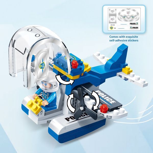 Đồ chơi lắp ráp trực thăng cảnh sát Police Helicopter BanBao 7009 (112 chi tiết)