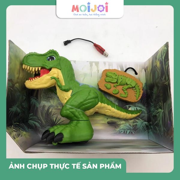 Khủng long điều khiển từ xa RC dinosaur – mô hình T-Rex phát sáng, xoay 360 độ