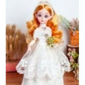 Búp bê công chúa 30cm khớp linh hoạt mặc váy vàng ánh kim sang trọng của Moijoi