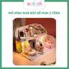Mô hình DIY Book Nook - Mô hình nhà búp bê ngôi nhà lãng mạn – Mini 2 tầng, thiết kế tinh tế, ánh sáng ấm áp