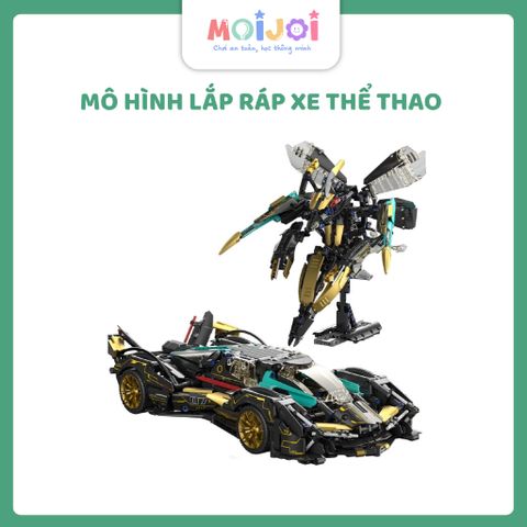 Mô hình lắp ráp xe thể thao tỉ lệ 1:14 biến hình ong cơ khí DG2007 – 1167 chi tiết