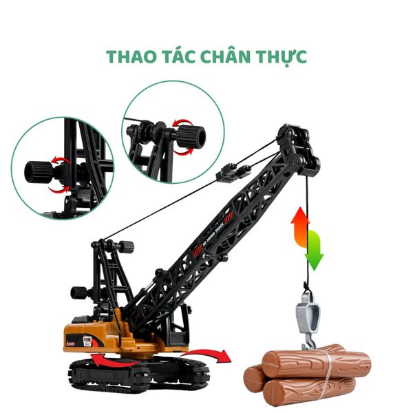 Xe cần cẩu trục hợp kim – mô hình xe công trình tỉ lệ 1:40
