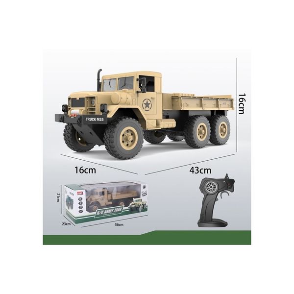 Xe tải quân sự điều khiển từ xa – Military RC Truck 6 bánh, tải trọng lớn, vượt địa hình mạnh mẽ