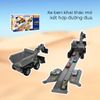 Bộ đồ chơi xe công trình kết hợp đường đua 2in1 – biến hình thành xe tải chở xe