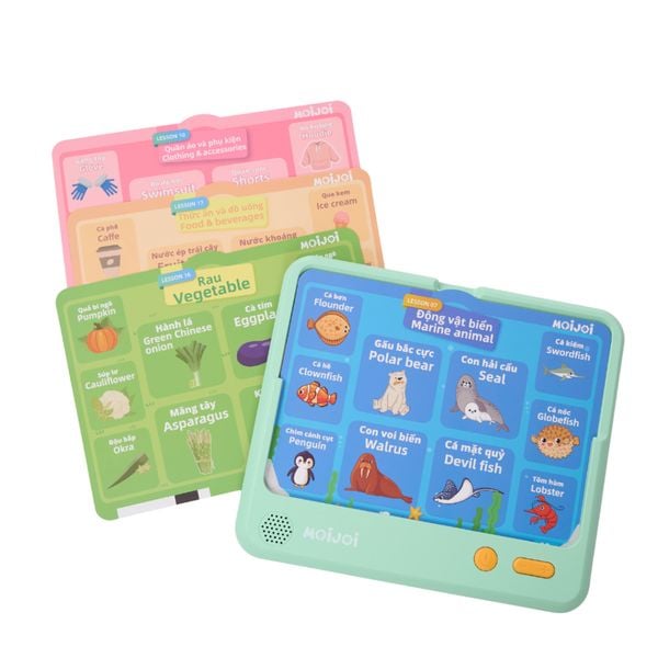 Moijoi Máy Đọc Thẻ Thông Minh Moijoi - Máy Flashcard Song Ngữ Anh Việt Kết Hợp Thẻ Nhiều Chủ Đề, Thiết Bị Học Tập Đa Chủ Đề & Phát Âm Chuẩn Ngôn Ngữ