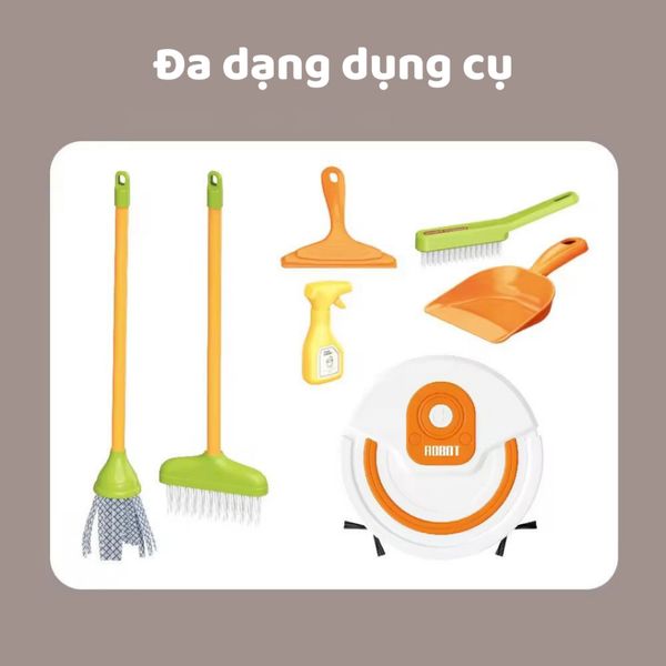Bộ đồ chơi Dọn dẹp nhà cửa Cleaning Kit 7 món HJ612B Rèn luyện tính ngăn nắp cho bé 3+