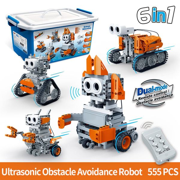 Đồ chơi lắp ráp STEM robot 6in1 tránh vật cản banbao 6917 (555 chi tiết)