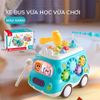 Xe buýt bận rộn 6 trong 1 Montessori Baby Toys – có đàn piano, rút dây, xếp hình, gõ búa