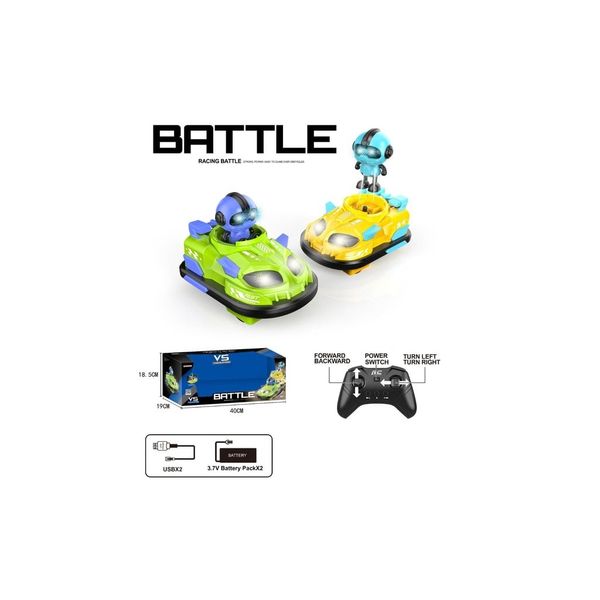 Xe chiến đấu điều khiển từ xa Battle Car- hiệu ứng đèn, xoay/lật 360°,2 xe đối kháng, đèn LED, pin sạc 3.7V cho bé