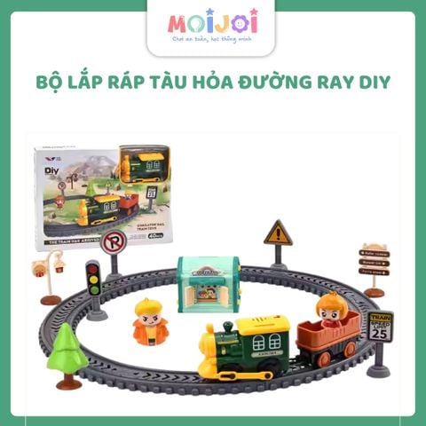 Đồ chơi lắp ráp đường ray tàu hỏa cho bé 3+. Bộ đồ chơi STEAM Diy (40 chi tiết)