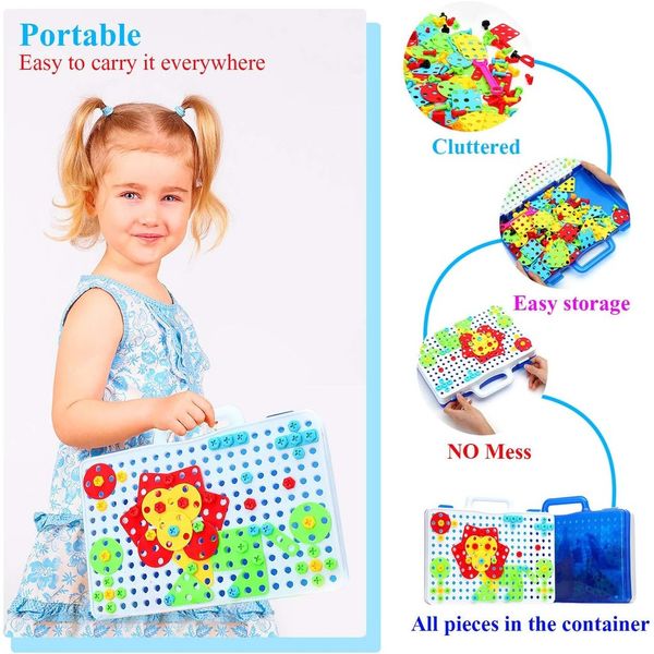 Đồ chơi STEAM Lắp ghép Sáng tạo Kèm Khoan Pin 261 chi tiết Rèn luyện tư duy cho bé 3+