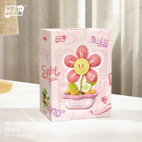 Mô hình lắp ráp hoa trang trí hồng pastel – 706 chi tiết (2235)