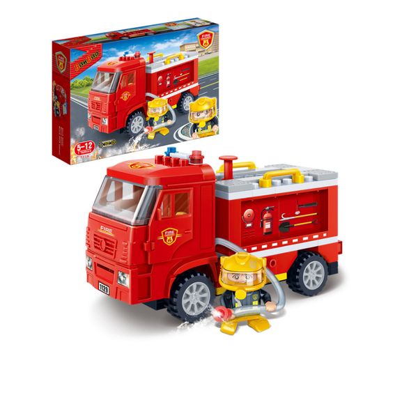 Đồ chơi lắp ráp Xe cứu hỏa BanBao 7116 – Bộ xe cứu hỏa cho bé, 112 chi tiết