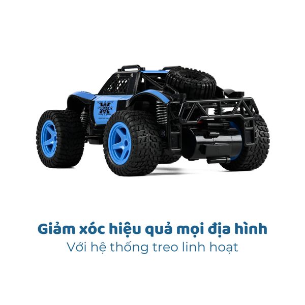 Xe địa hình điều khiển từ xa  STORM RC – tay điều khiển, bánh chống trượt, địa hình mạnh mẽ, sạc USB