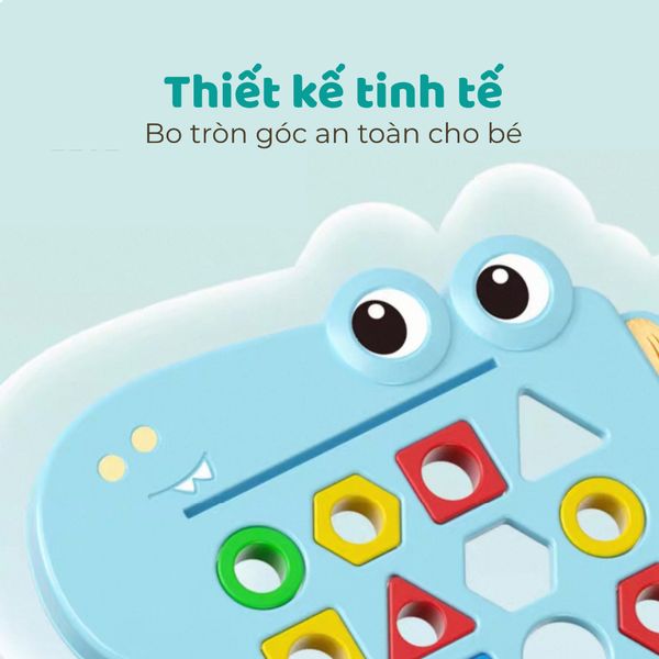 Bảng xếp hình thông minh rèn tư duy – Nhận biết hình khối, màu sắc cho bé