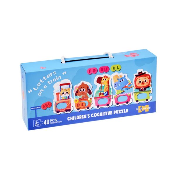 Đồ chơi ghép hình nhận biết chữ cái – Children's Cognitive Puzzle, 40 mảnh, chủ đề đoàn tàu thú