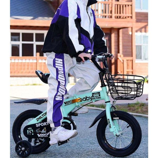 Xe đạp trẻ em màu xanh thể thao, an toàn và bền bỉ lốp16 inch