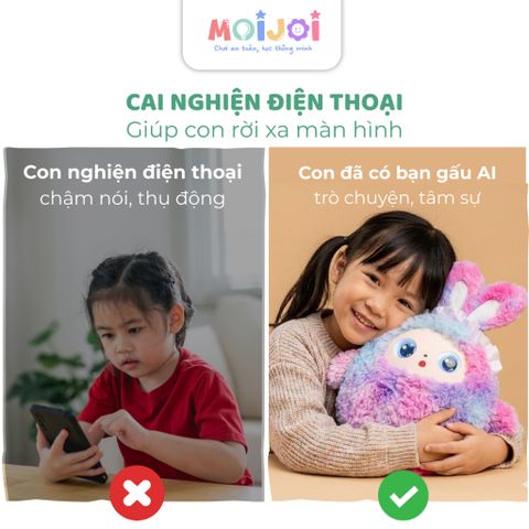 Gấu bông AI thông minh siêu mềm người bạn cảm xúc của bé - Đồ chơi thông minh Moijoi