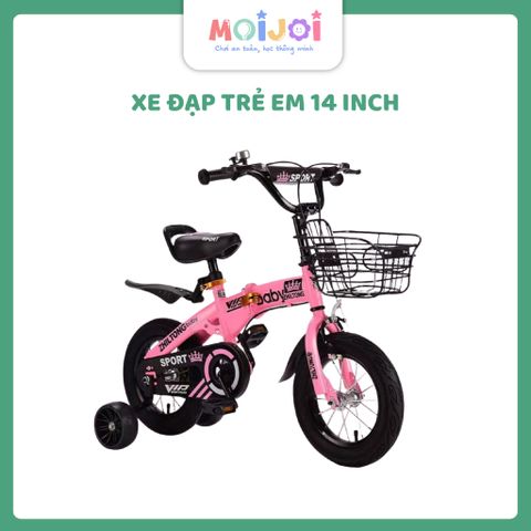 Xe đạp trẻ em 14 inch – Màu hồng thời trang, an toàn cho bé