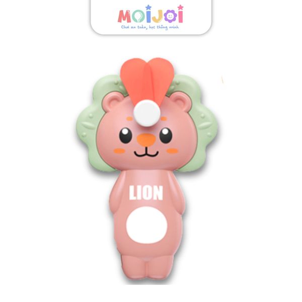 Quạt cầm tay mini hình sư tử – đồ chơi tay nhấn tạo gió cho bé – dễ thương, an toàn