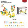 Đồ chơi xếp hình nam châm xếp hình cho bé Rainbow Magnetic Sticks (45/72 chi tiết)