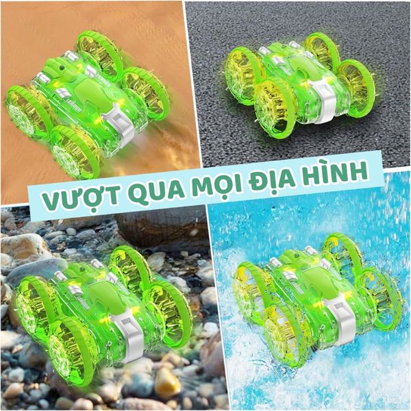Xe đua thủy bộ RC cho bé – chạy trên nước, off-road trên cạn,đèn LED, lật 2 chiều, pin sạc Moijoi Store