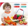Bộ đồ chơi trái cây bằng gỗ – Giỏ mua sắm kèm trái cây cắt rời, giúp bé nhận biết và học phân loại