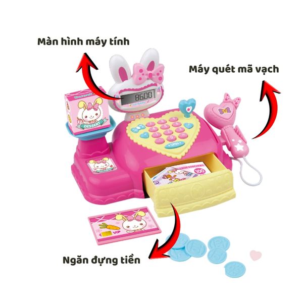 Bộ đồ chơi máy tính tiền siêu thị – Supermarket Cash Register, có đèn & âm thanh, phụ kiện thời trang cho bé