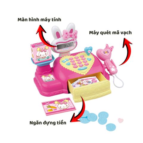 Bộ đồ chơi máy tính tiền siêu thị – Supermarket Cash Register, có đèn & âm thanh, phụ kiện thời trang cho bé