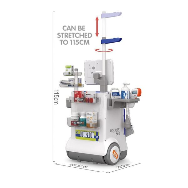 Đồ chơi xe đẩy bác sĩ Medical Trolly – Bộ đồ nghề bác sĩ cho bé 32 chi tiết có đèn & âm thanh