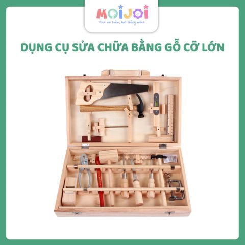 Bộ dụng cụ sửa chữa bằng gỗ cỡ lớn – Vali DIY kèm đầy đủ phụ kiện, giúp bé rèn kỹ năng thủ công