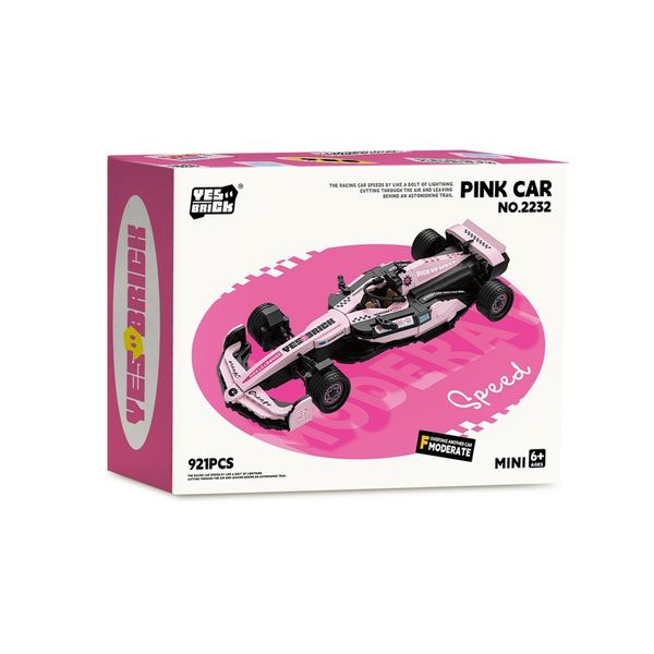 Mô hình lắp ráp xe đua F1 Yes Brick – trang trí, trưng bày (màu cam / màu hồng)