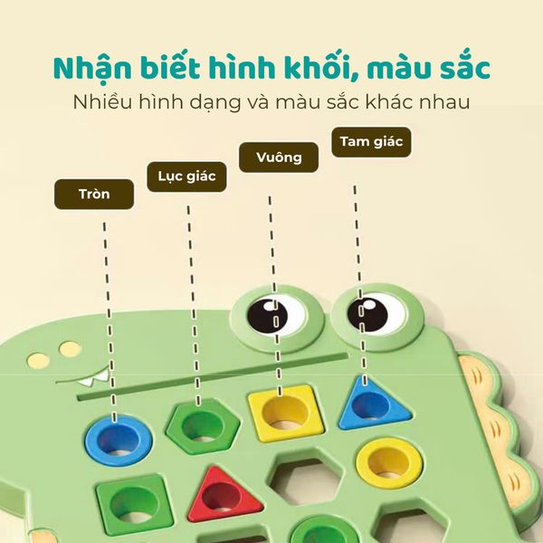 Bảng xếp hình thông minh rèn tư duy – Nhận biết hình khối, màu sắc cho bé