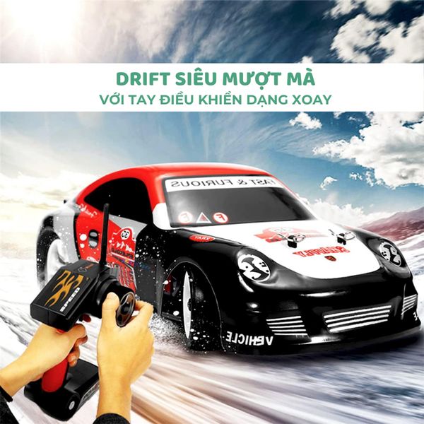 Xe đua điều khiển từ xa - Xe drift WL K969 4WD 1/28 Fast & Furious – Tốc độ 30Km/h, hợp kim, giảm xóc 4 bánh, pin 7.4V 400mAh