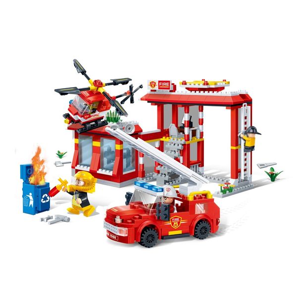 Đồ chơi lắp ráp Trạm cứu hỏa Fire Station BanBao 7102 (505 chi tiết)
